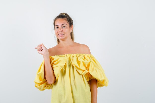 Expressive young girl posing in the studio