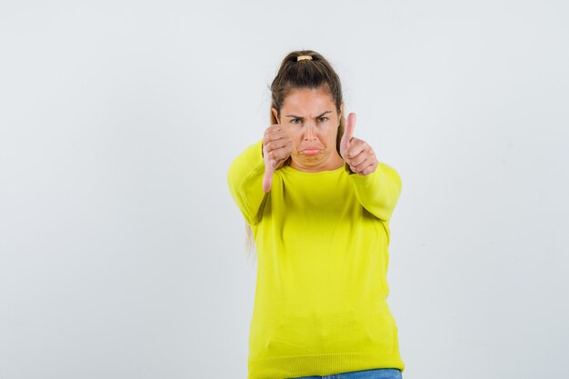 Expressive young girl posing in the studio