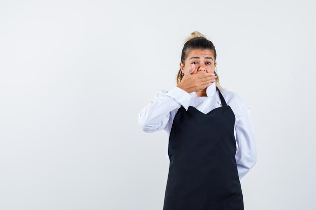 Expressive young girl posing in the studio