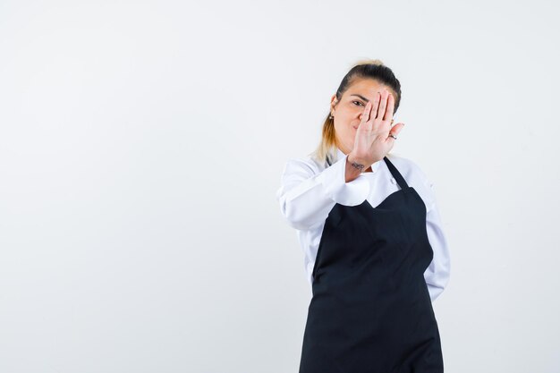 Expressive young girl posing in the studio