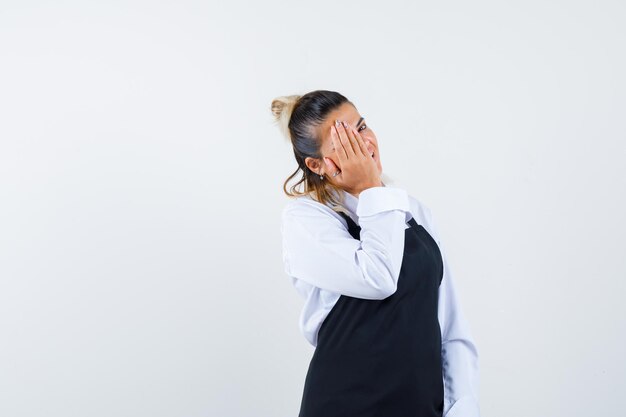 Expressive young girl posing in the studio