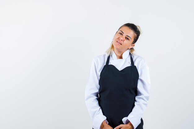 Expressive young girl posing in the studio