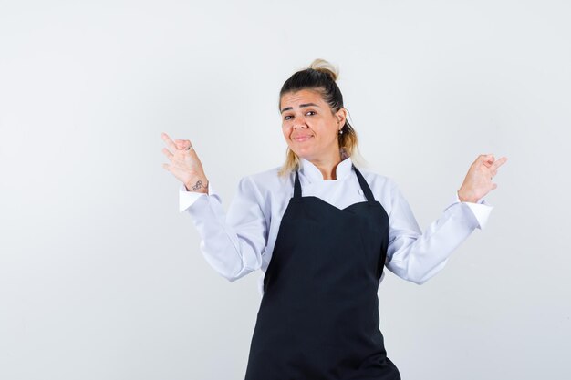 Expressive young girl posing in the studio