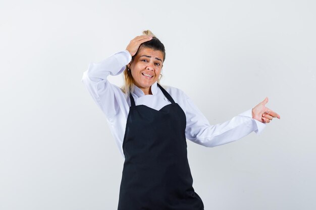 Expressive young girl posing in the studio