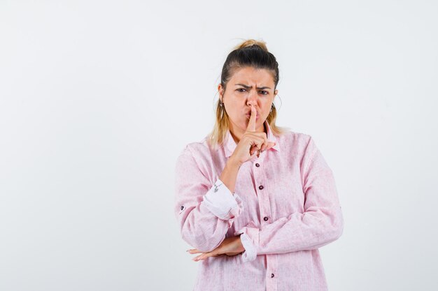 Expressive young girl posing in the studio