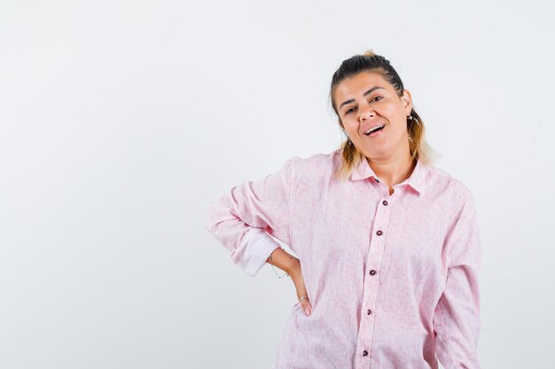 Expressive young girl posing in the studio