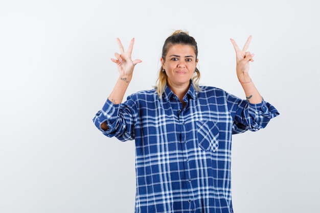 Expressive young girl posing in the studio