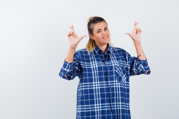 Expressive young girl posing in the studio