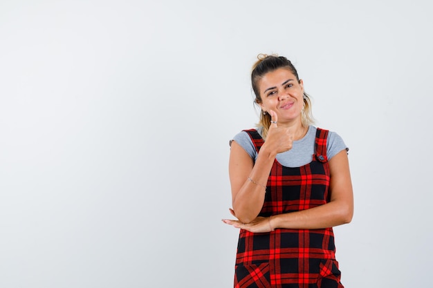 Expressive young girl posing in the studio