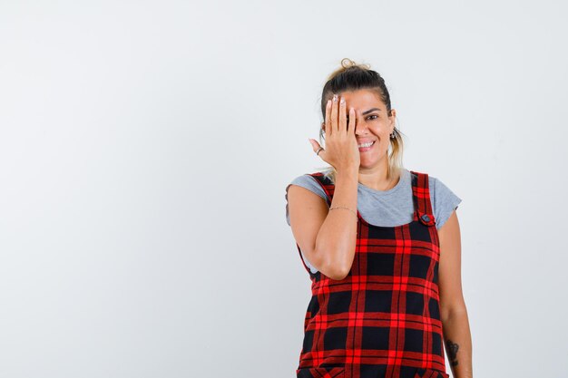 Expressive young girl posing in the studio