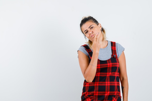 Expressive young girl posing in the studio