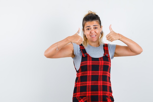 Expressive young girl posing in the studio