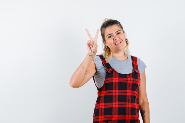 Expressive young girl posing in the studio