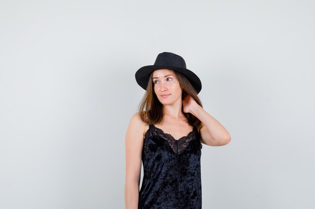 Expressive young girl posing in the studio