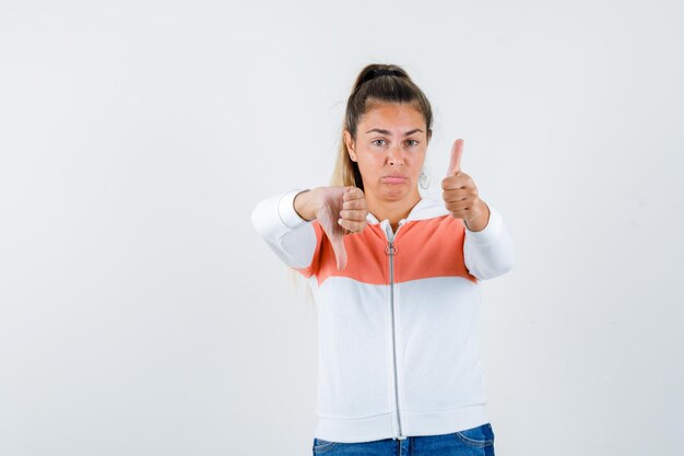 Expressive young girl posing in the studio