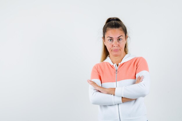 Expressive young girl posing in the studio