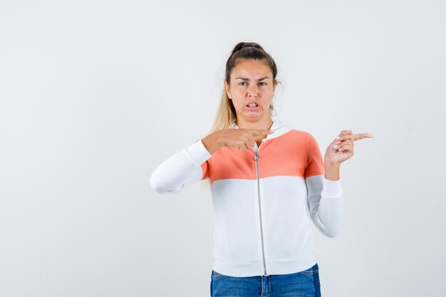 Expressive young girl posing in the studio