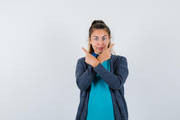 Expressive young girl posing in the studio