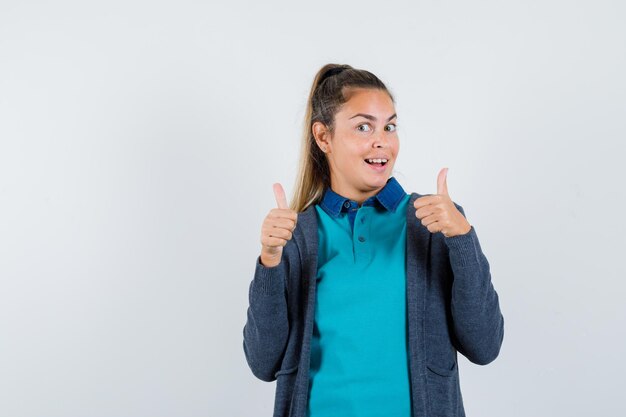 Expressive young girl posing in the studio