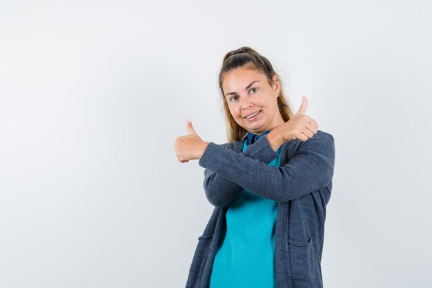 Expressive young girl posing in the studio