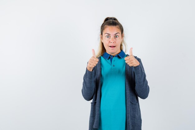 Expressive young girl posing in the studio