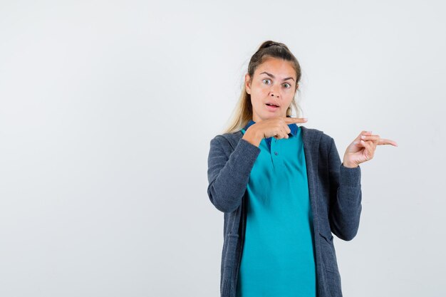 Expressive young girl posing in the studio