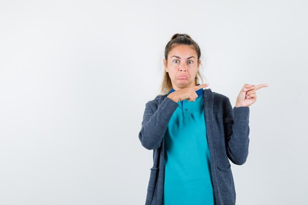 Expressive young girl posing in the studio