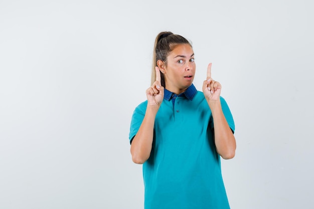 Expressive young girl posing in the studio