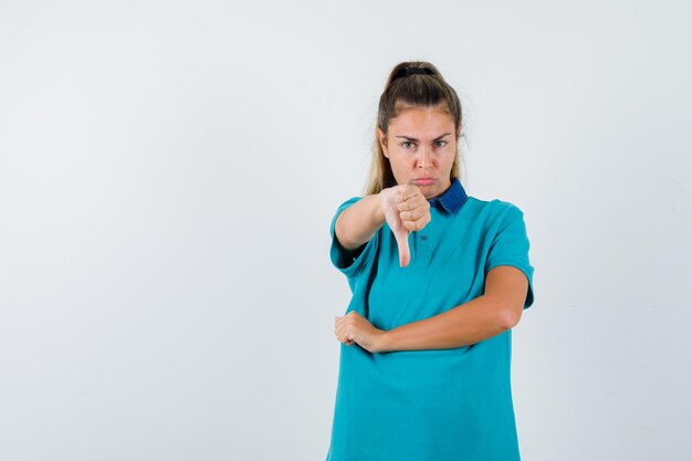 Expressive young girl posing in the studio