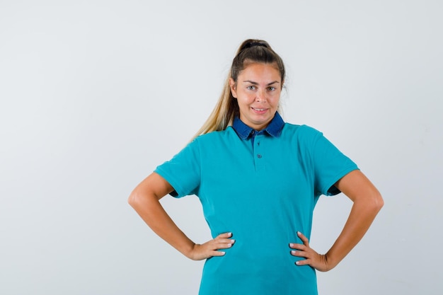 Expressive young girl posing in the studio