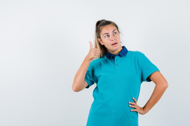 Expressive young girl posing in the studio