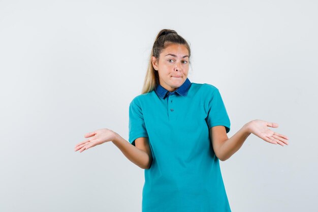 Expressive young girl posing in the studio