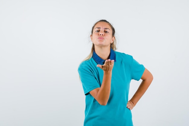 Expressive young girl posing in the studio