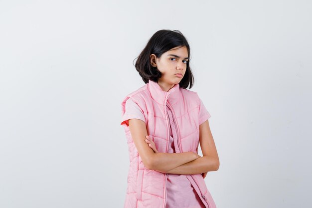 Expressive young girl posing in the studio