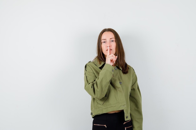 Expressive young girl posing in the studio