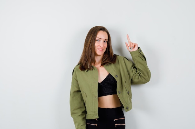 Expressive young girl posing in the studio