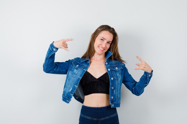 Expressive young girl posing in the studio