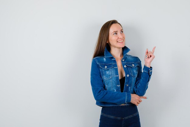 Expressive young girl posing in the studio