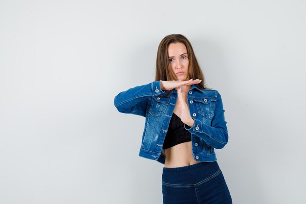 Expressive young girl posing in the studio