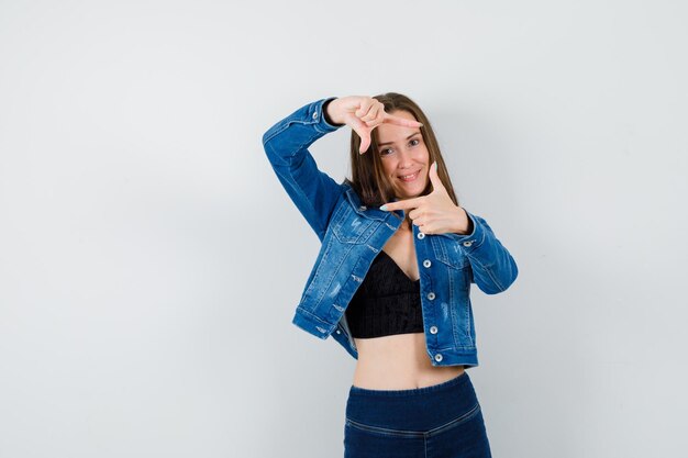 Expressive young girl posing in the studio