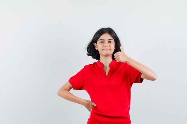 Expressive young girl posing in the studio