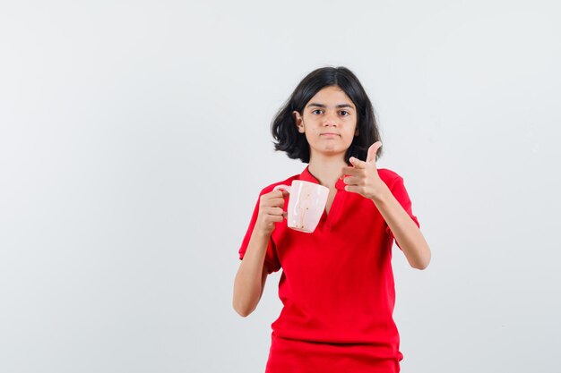 Expressive young girl posing in the studio