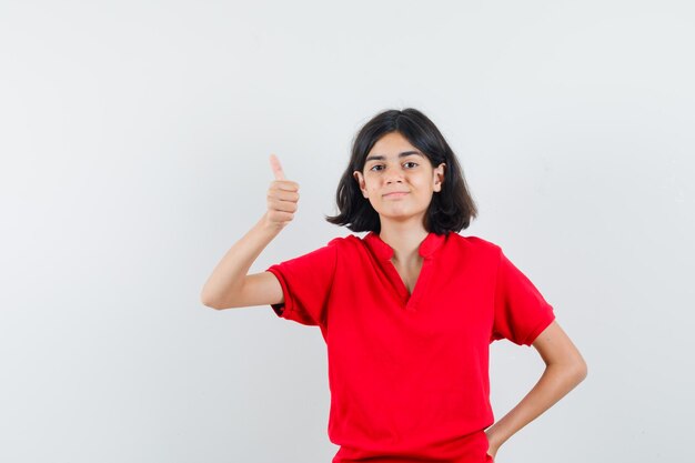 Expressive young girl posing in the studio