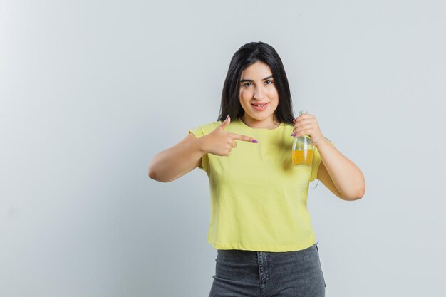 Expressive young girl posing in the studio