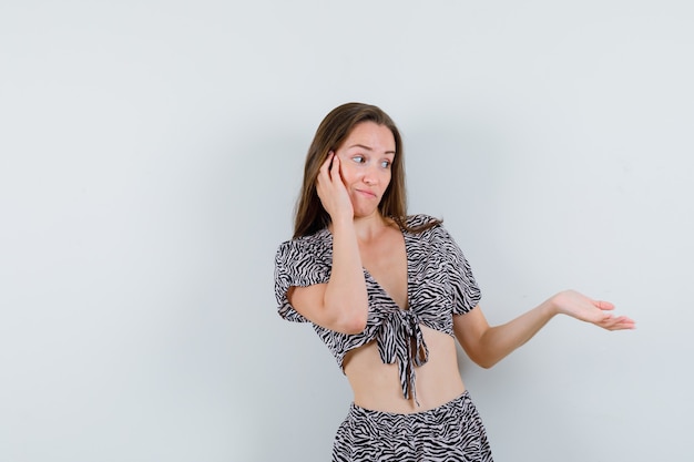 Expressive young girl posing