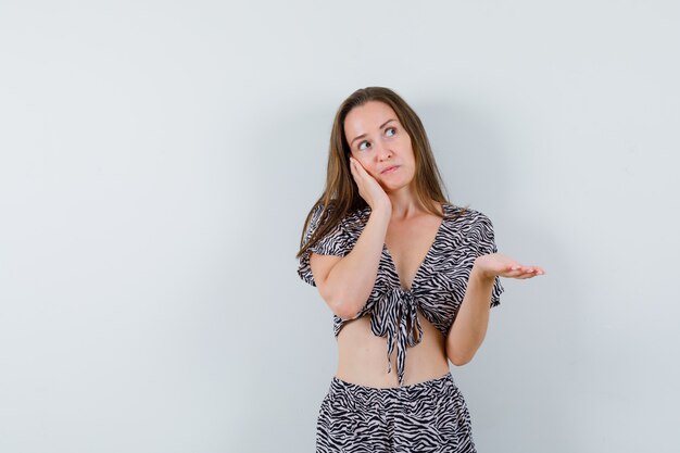 Expressive young girl posing