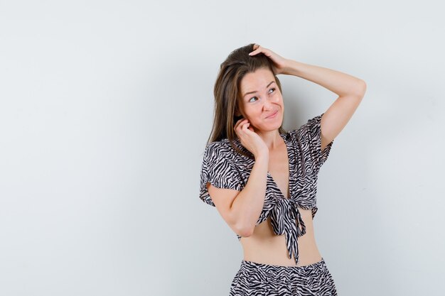 Expressive young girl posing