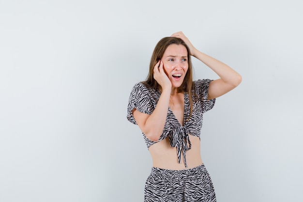 Expressive young girl posing