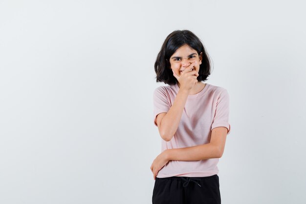 Expressive young girl posing