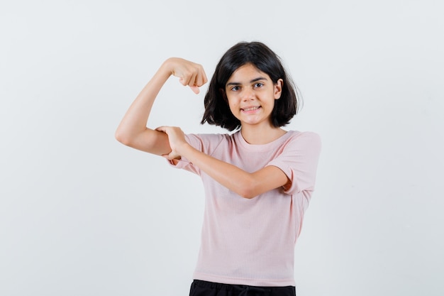 Expressive young girl posing